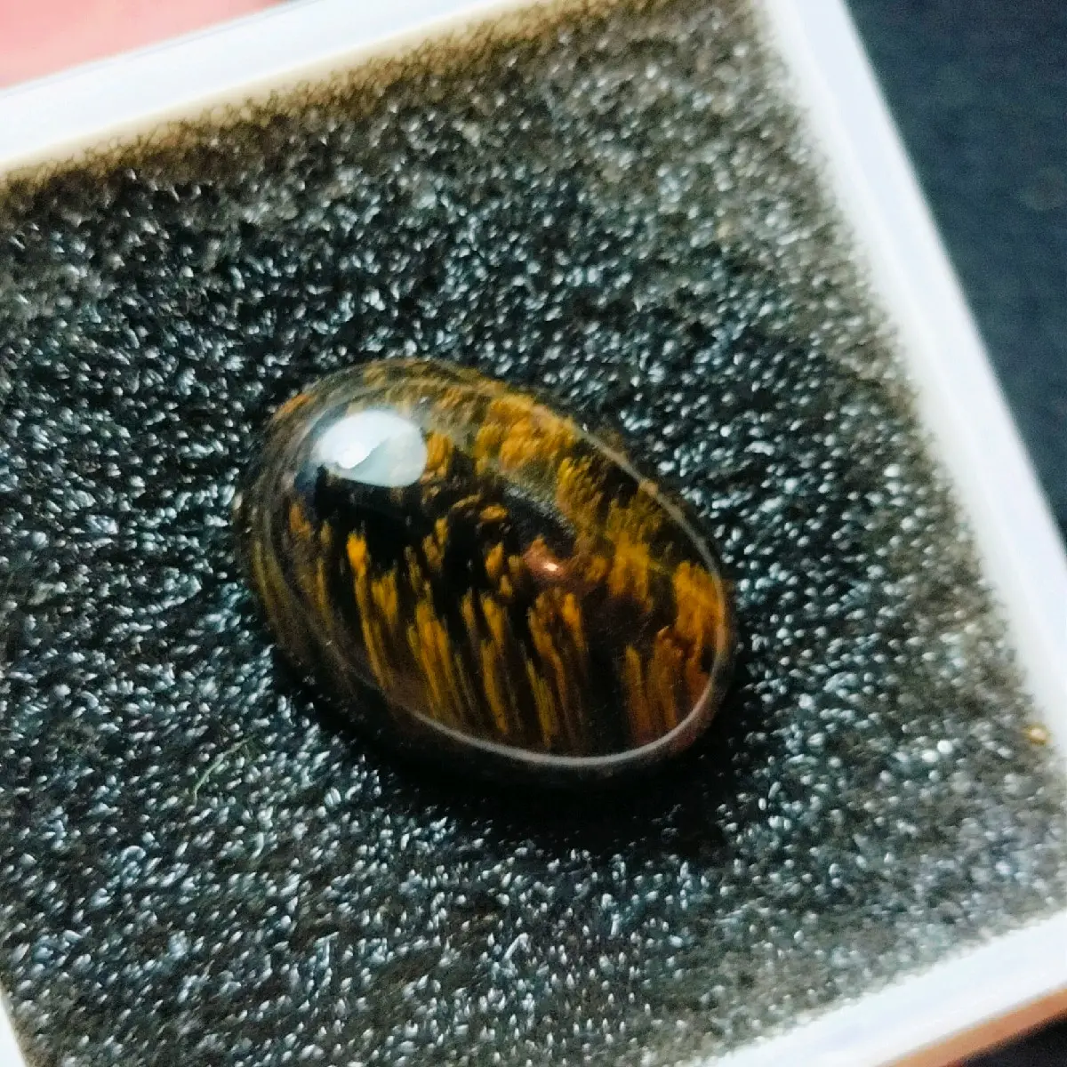 Batu akik bulu macan motif tiger eye biduri sepah raja