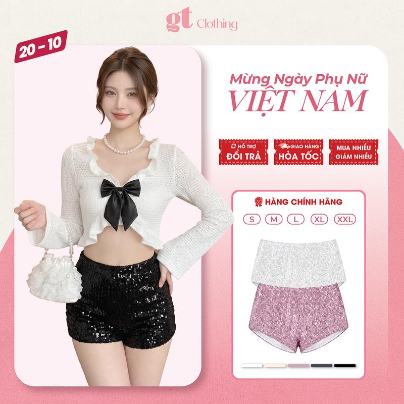 [5 Size] Quần siêu ngắn "Cháy phố" kim sa lấp lánh - Nữ form cạp thấp tôn eo chất liệu kim sa bắt sáng phong cách quyến rũ cá tính - GT Clothing[Q1]