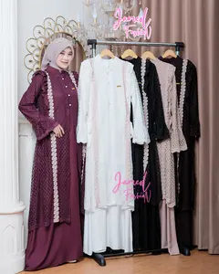 Azkia - Hanna Gamis Brokat Full Kondangan || Gamis Brokat Mewah Elegan || Gamis Wanita Cantik Terbaru