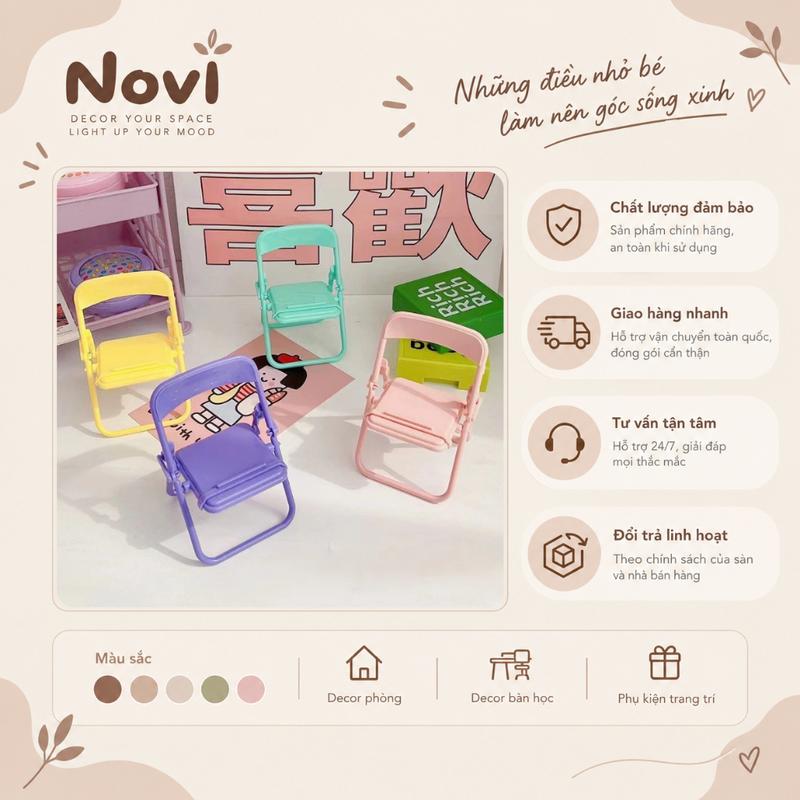 Giá để điện thoại để bàn NoVi Hình Chiếc Ghế Dễ Thương Có Thể Gấp Gọn Tiện Lợi dùng để decor phòng