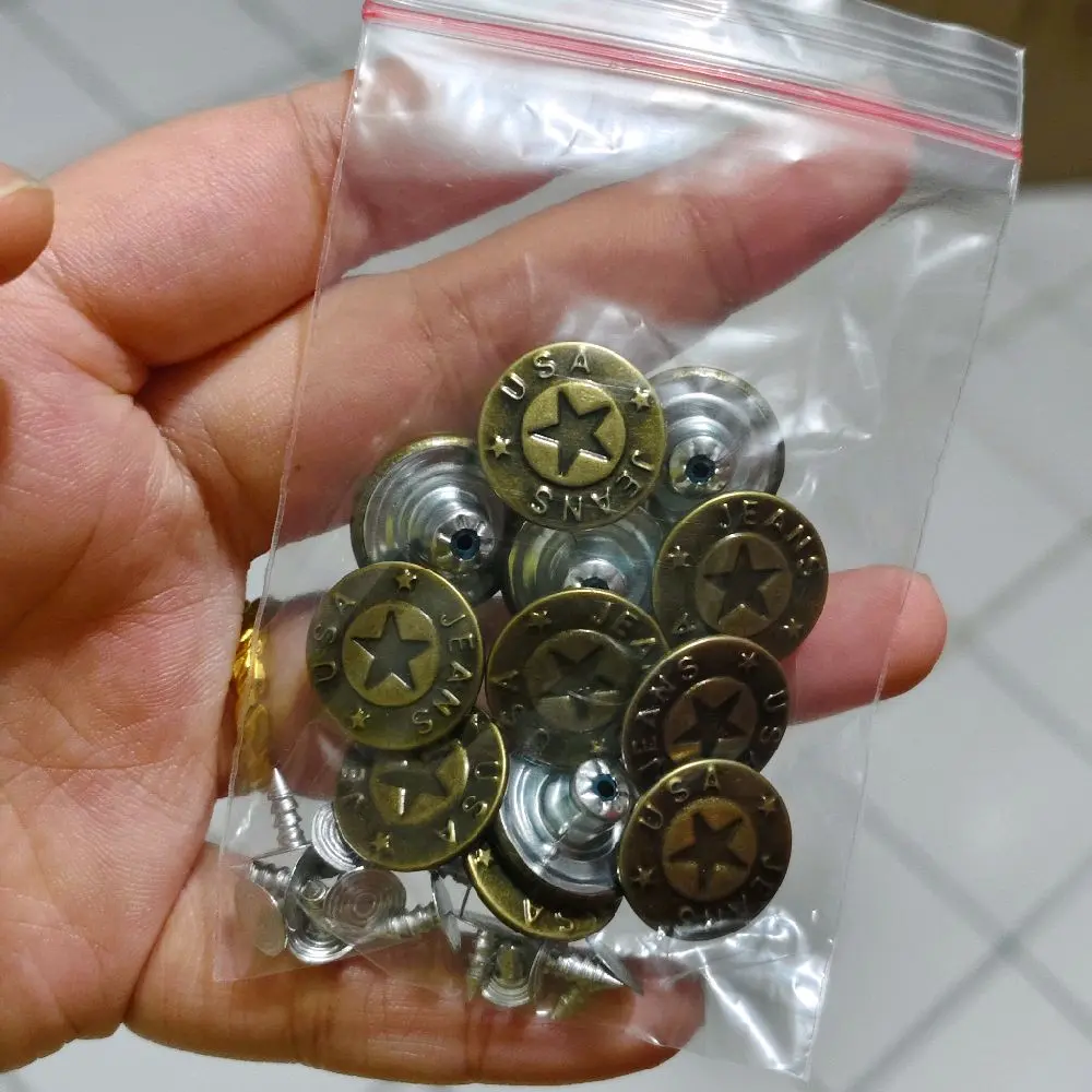 kancing untuk celana jeans  isi 12 set ukuran 1,7cm/17mm anti karat