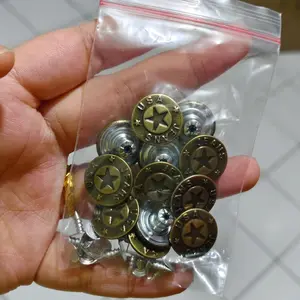 kancing untuk celana jeans  isi 12 set ukuran 1,7cm/17mm anti karat