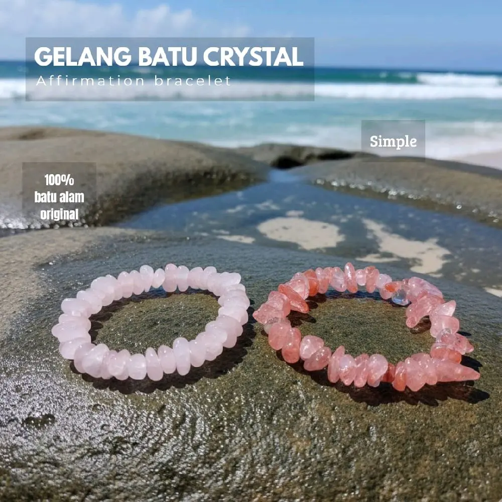 Gelang batu alam kristal crystal bracelet gelang batu kristal gelang affirmasi positif simple