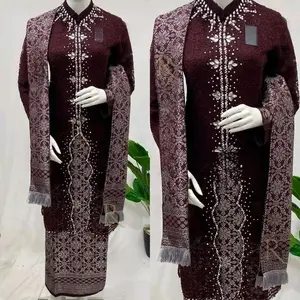 DEARMODE - Set Kebaya Brokat Zigzag Selendang Songket // Kebaya Sragaman // Kebaya Pesta // Kebaya Wisuda