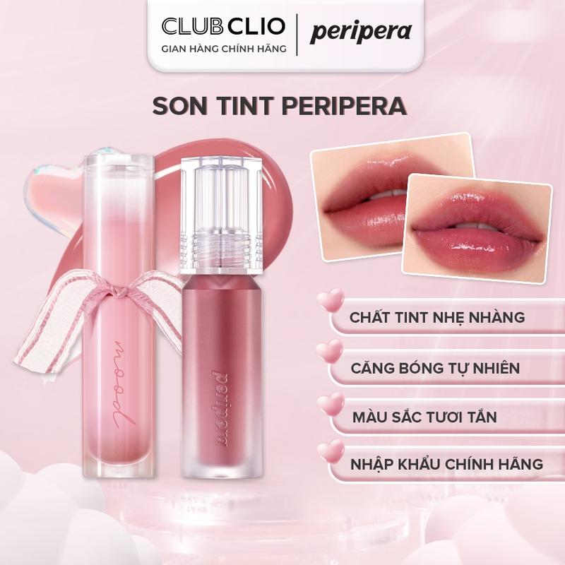 Son Tint Bóng Peripera Water Bare Tint, Ink Mood Glowy Lì Mịn Trên Màu Môi Sắc…
