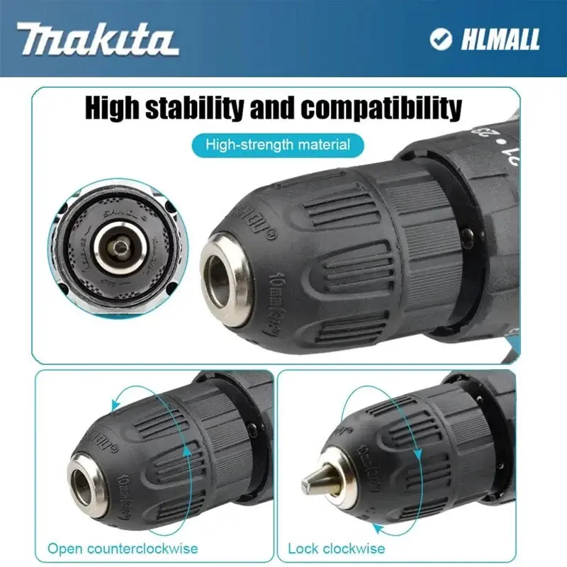 MAKlTA 86vf Mesin bor 2baterai cas 10mm bor listrik murah bor tangan baterai besi tembok Beton kayu - Cordless Drill bor cas 7