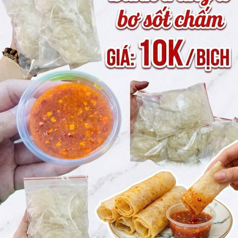 Bánh tráng ủ bơ sốt chấm - Giá 10K/bịch - Snack