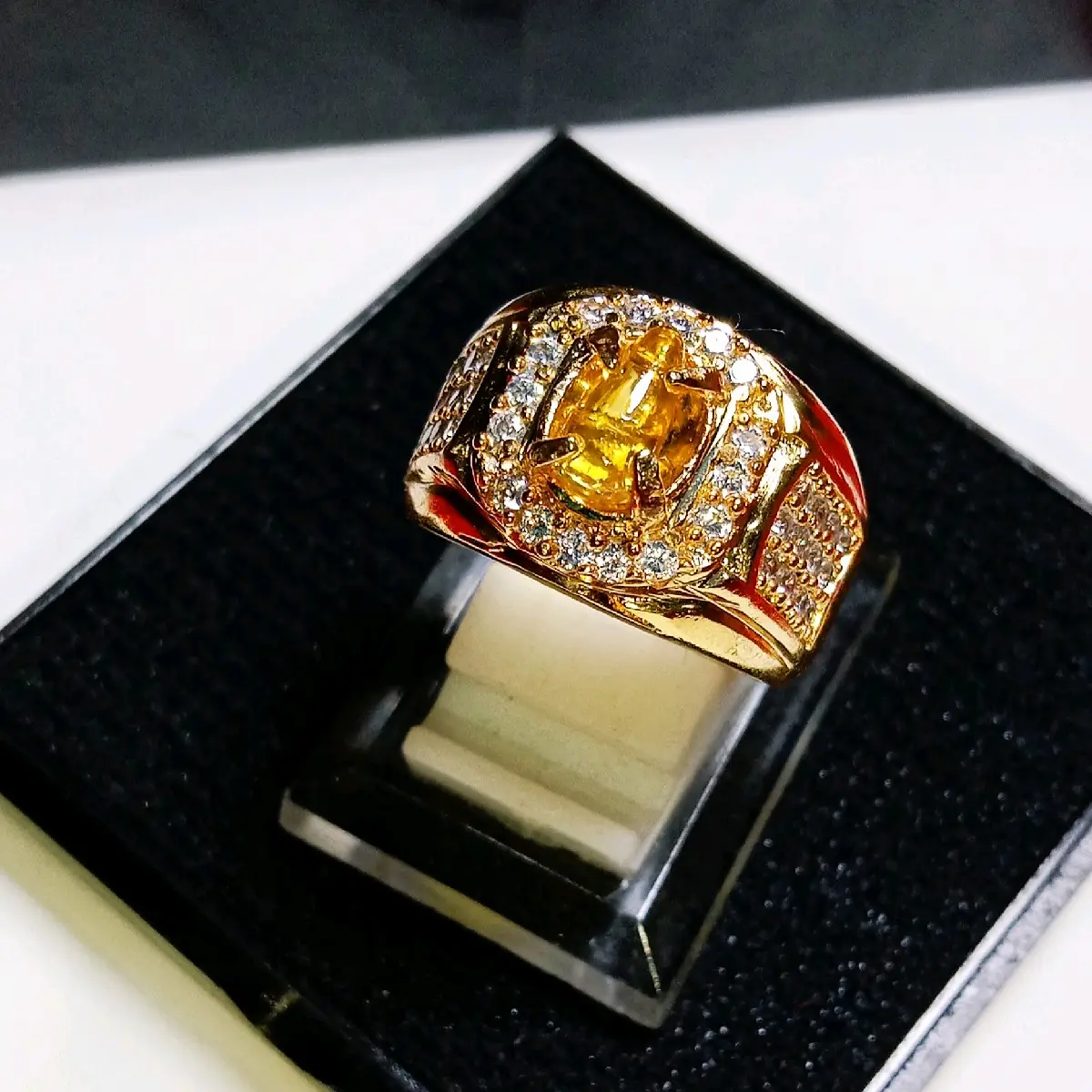 aksesoris Batu cincin Biji delima kuning