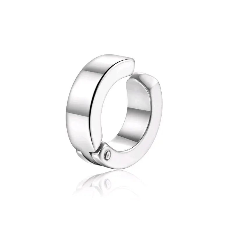Anting jepit polos pria titanium premium Stainless Earrings Hitam anting magnet pria tiffany and co 5
