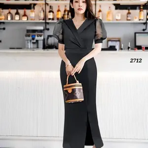 Gaun Laura Scuba Kondangan Viral LD 100-110 Panjang 125 - Wanita, Baju, Midi, Casual, Shakila, Dewasa, Pesta Mewah Dress Formal