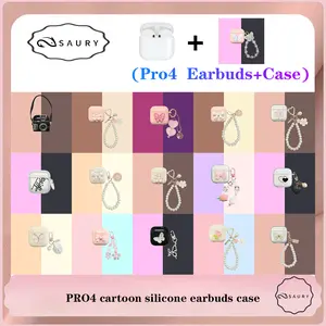 Saury Pro 4 (FREE CASE)TWS Pro4 Wireless BluetoothEarphones Build-in Mic Headphone EarbudsInpods for iPhone and Android，TWS  Bluetooth earbud Headset
