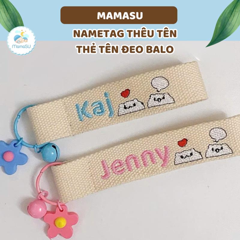(THÊU TÊN) Nametag Thêu Tên Theo Yêu Cầu, Tag Treo Balo, Thẻ Tên Đeo Balo, Cặp, Bình Nước Tránh Thất Lạc