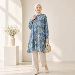 HAYFA Tunik Rayon Viscose [LD120 PB100] Atasan Wanita Lengan Panjang Jumbo