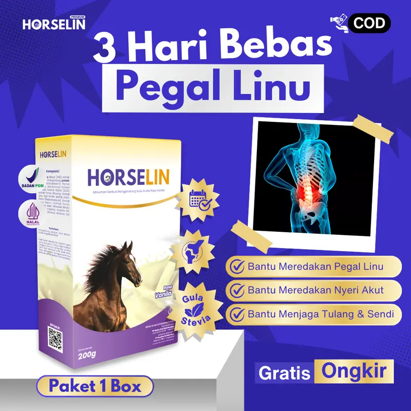 Susu Kuda untuk Pegal Linu Tulang Sendi Saraf HORSELIN Susu Kuda Liar Sumbawa Asli (200gr) 0
