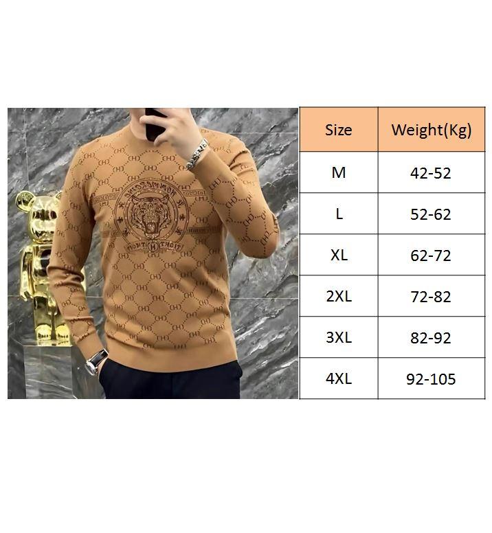 Product Introduction of Tiger head pattern men's base shirt new long sleeved shaping fit fashionable casual versatile round neck personalized T-shirt Menswear Top 0