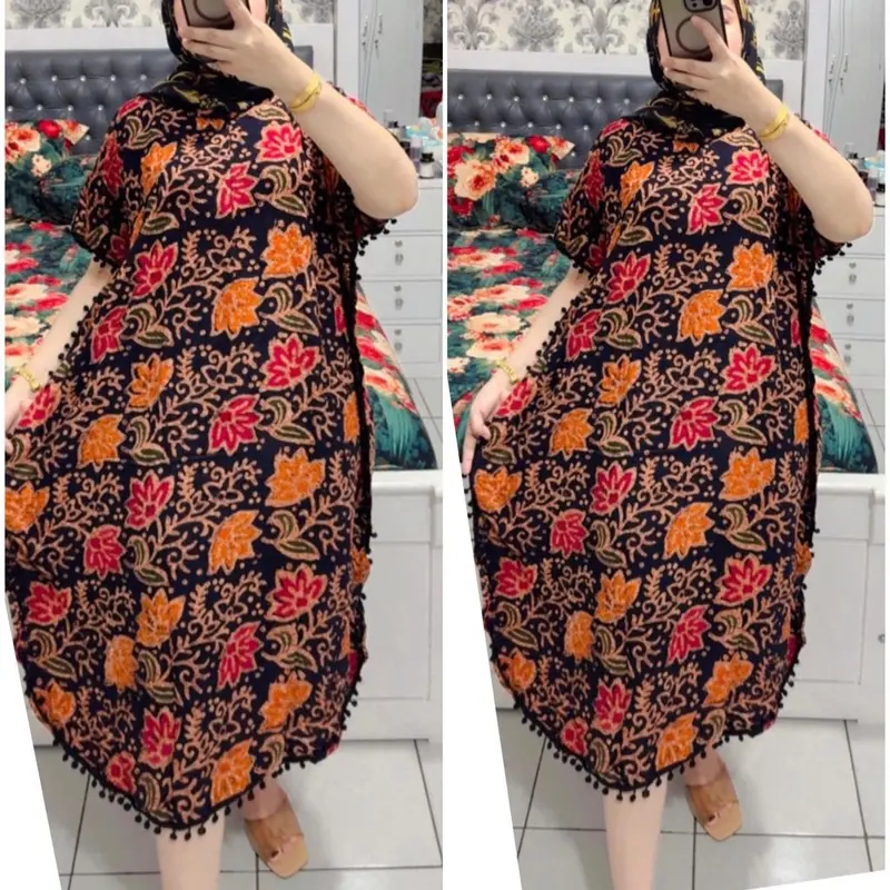 Daster Lowo midi Pom pom terbaru 0