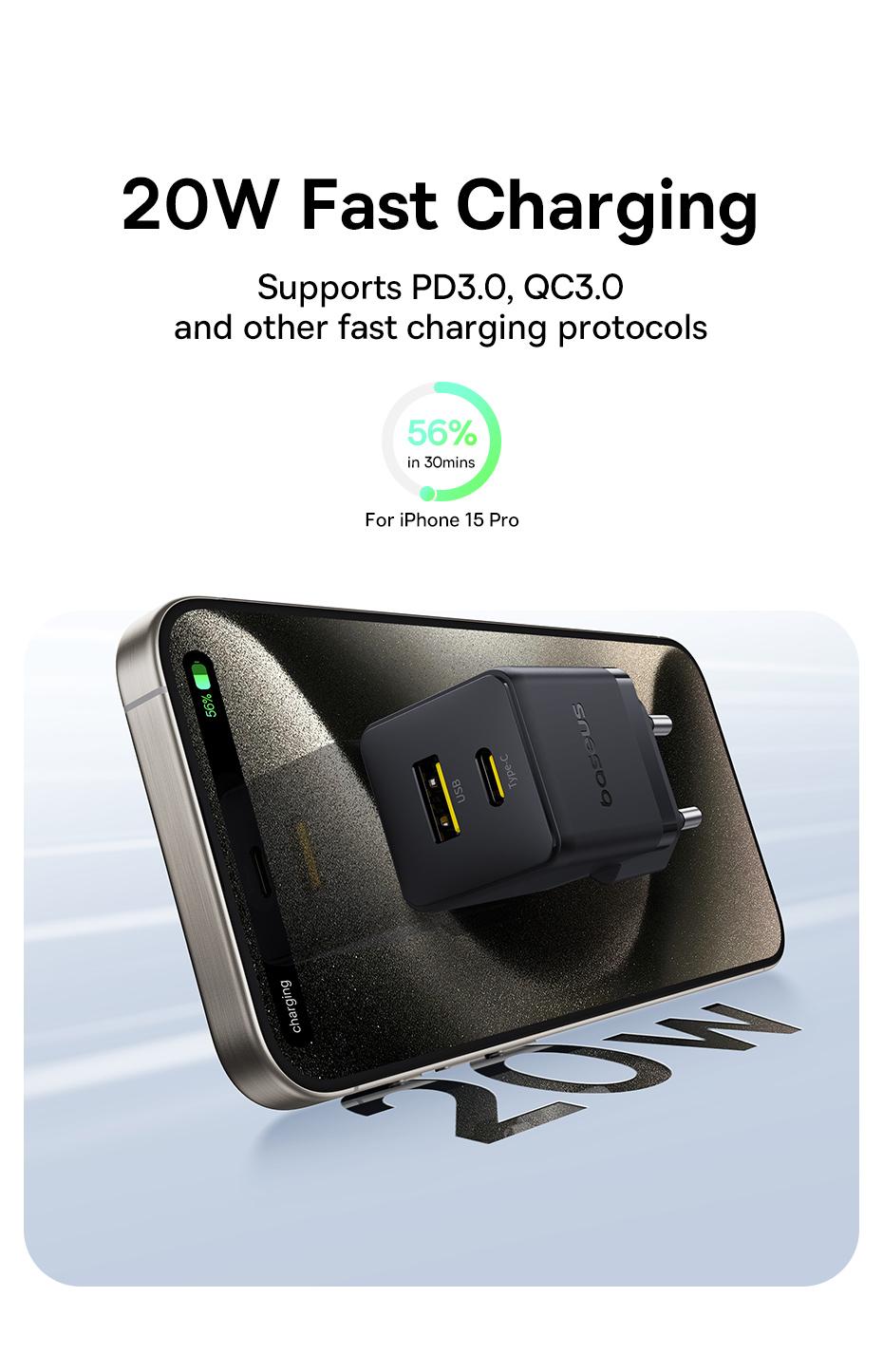 Baseus Palm 20W 30W Fast Charger C+U for iPhone 14 13 12 11 X PD
