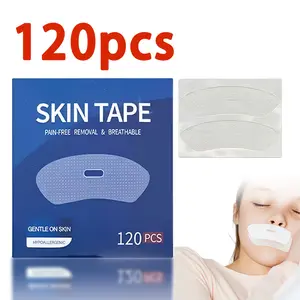 Skin Tape 120pcs Strip Tidur Mendengkur Mengurangi Mulut Stiker Mulut Membantu Hidung Pernapasan Efisien Lembut pada Kulit