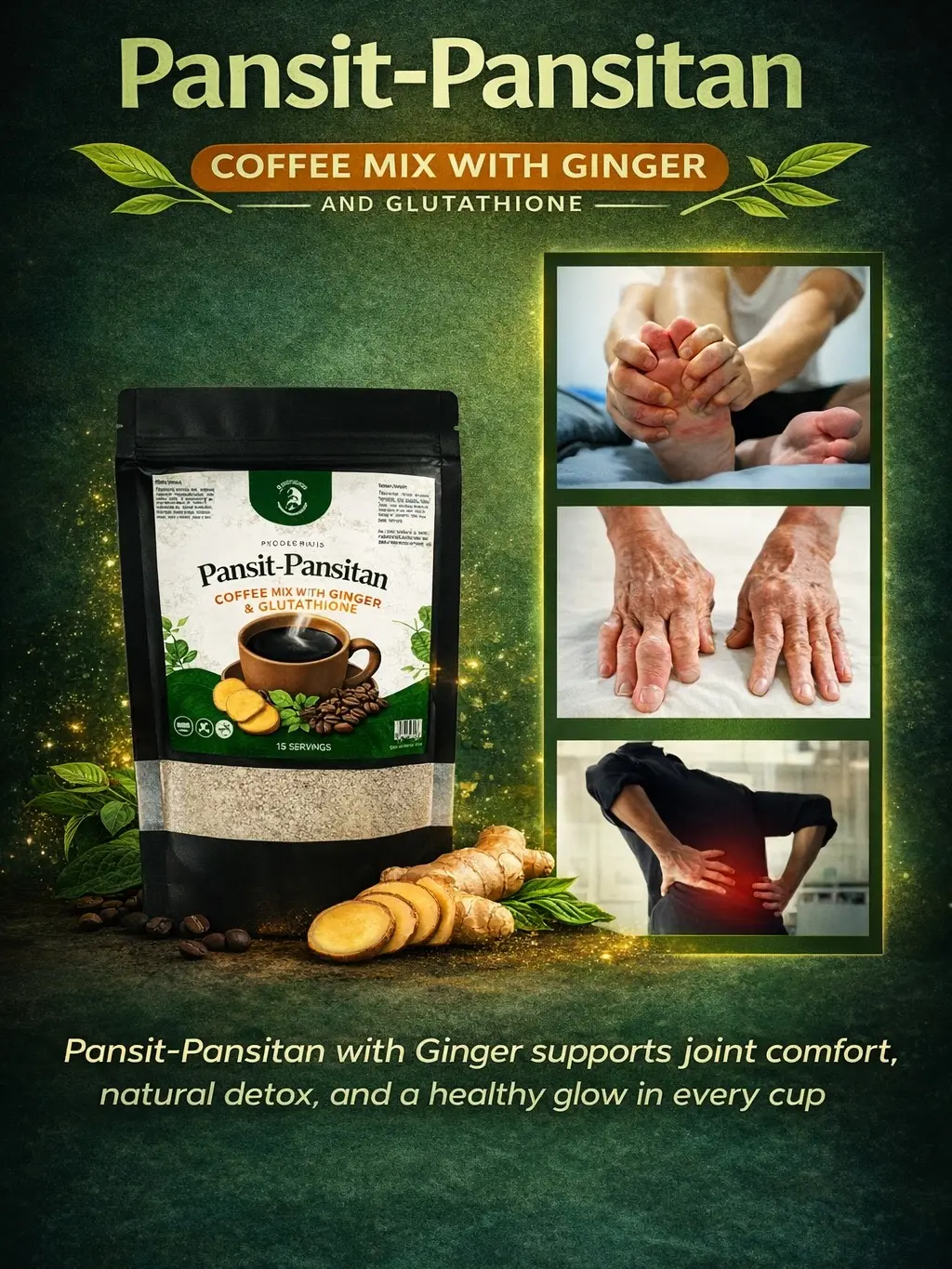glutathione gout Pansit Pansitan Herbal Coffee 5in1 for Gout & Uric Acid Relief | Detox  Coffee for Kidney Cleanse | Anti Gout Drink w/ Ginger, Glutathione & Stevia  PH