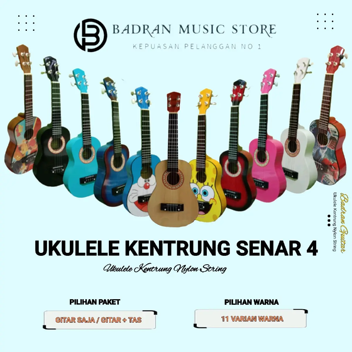 Ukulele Kentrung Keroncong Senar 4 Dari bahan berkualitas dan Finishing Gloss