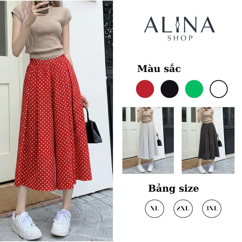 GIÁ TẠI XƯỞNG FREESHIP Quần lửng dáng váy ống rộng 50cm quần ống suông nữ lưng chun mềm chất Lụa mịn mát có bigsize xuân hạ thu đông Q3 Women Nữ Ong Nhung