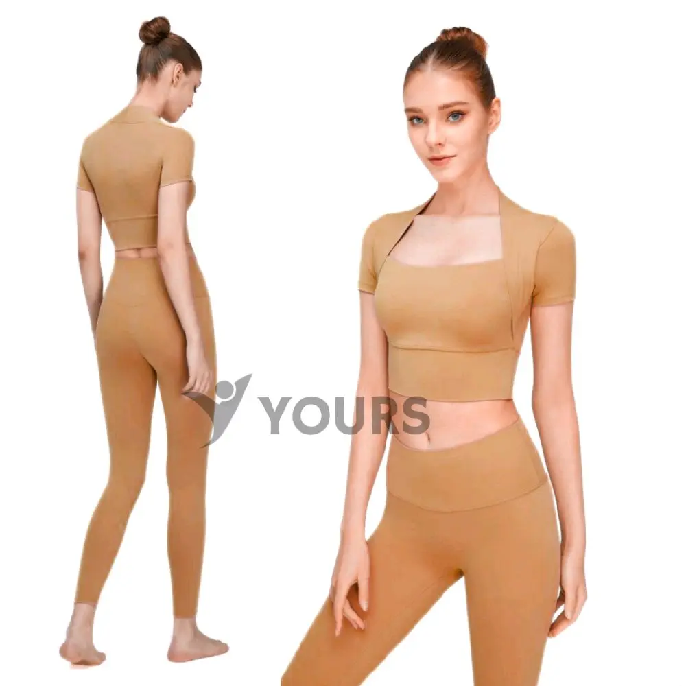 YOURS Setelan Olahraga Yoga Gym Fitness Wanita / Setelan Sport Crop Top