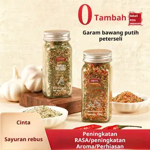 nusamunch   Peterseli Garam Dua botol besar  【COD】Garam Peterseli Pedas  garam steak sayuran rebus bumbu majemuk garam laut merica hitam bubuk bawang putih peterseli cincang garam rendah