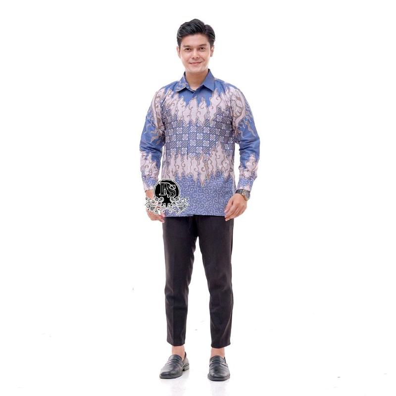 ATASAN BATIK PRIA. KEMEJA BATIK WARNA BIRU/BLUES 5