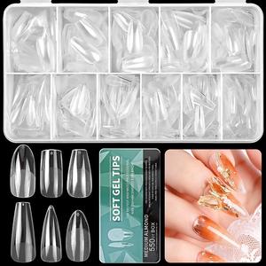 550pcs False Nail Tips Kit Matte Nail Extensions Clear Gelly Tips Soft Gel False Nails Beauty Tools Styish cuteness fashion Nail kit Nail tools