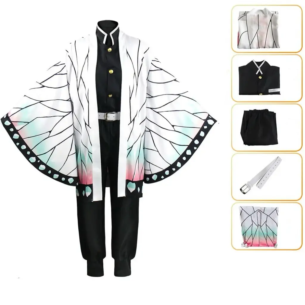 Kostum Cosplay, Set Penuh Shinobu, Untuk Kanak-kanak dan Dewasa, Dengan Rambut Palsu, Sesuai untuk Cosplay Halloween