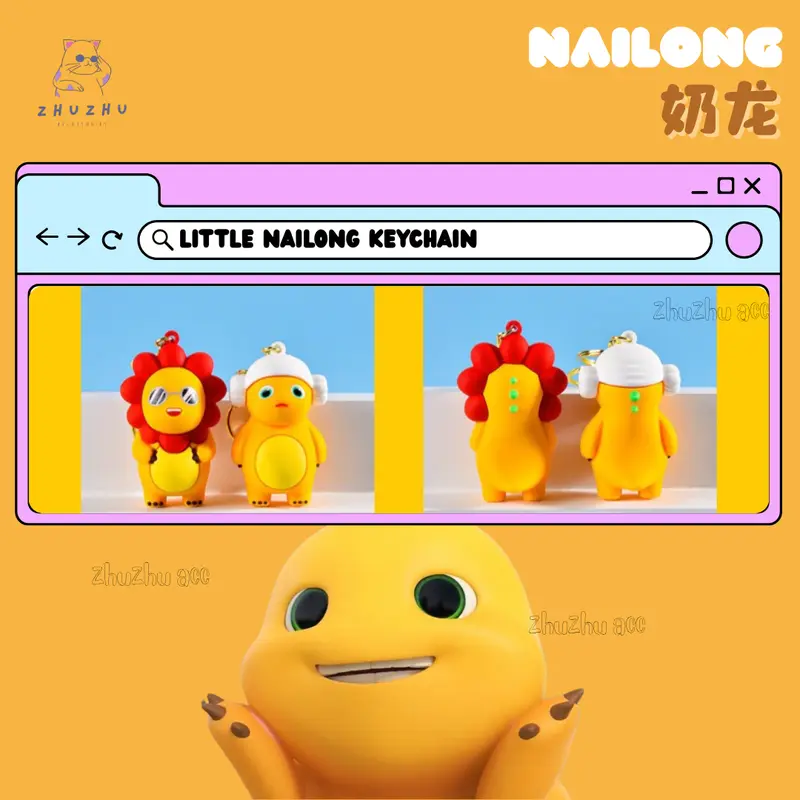 Gantungan Kunci Lucu Karakter Dino Kuning Gemoy K047 Nailong 0