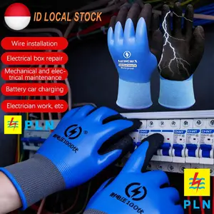 PLN Sarung Tangan Listrik 1000V Sarung tangan isolasi 1000V sarung tangan statis Sarung tangan listrik / sarung tangan untuk tukang listrik Sarung Tangan Listrik Anti Setrum 400V Sarung tangan karet isolasi Sarung tangan pelindung tenaga kerja oranye