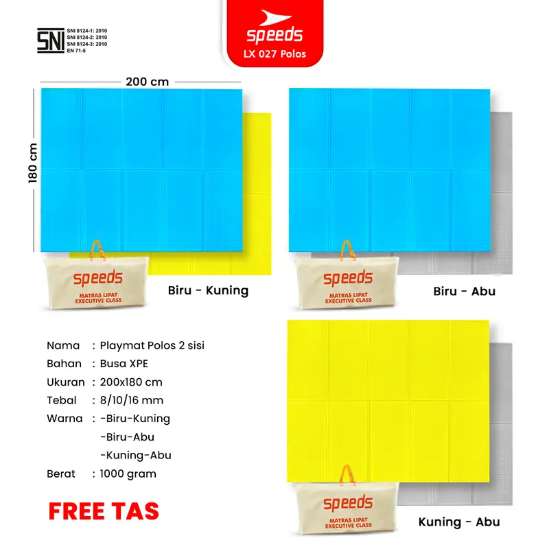 SPEEDS SNI Alas Camping  Tebal 6-10mm Playmat Karpet Lipat Serbaguna Bahan XPE Outdoor Tikar 027-15 1