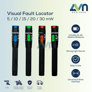 Visual Fault Locator VFL Senter Laser Kabel Fiber Optik FO 5 / 10 / 15 / 20 / 30 mW Include Baterai