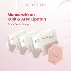 (Harga Spesial) White Diary [3pcs] Gluta Soap - Mencerahkan Kulit, Menyamarkan Bekas Luka, Meluruhkan Sel Kulit Mati