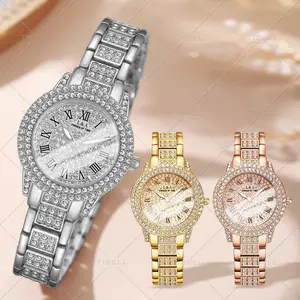 Loreo - Jam Tangan Analog Unisex Stainless Steel Pria Wanita Anti Air Gaya Mewah Dengan Permata Untuk Pesta Analog Watches For Fashion Accessories