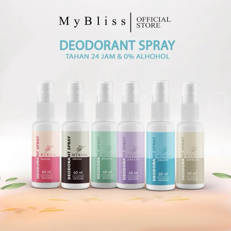Bundle 6 Botol Deodorant spray MY BLISS @60ml ( kak Asya )