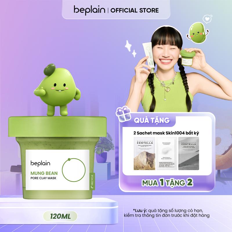 [LS][Tặng 2 sachet Skin1004 bất kỳ] BEPLAIN Mặt Nạ Đất Sét Mung Bean Pore Clay Mask 120ml