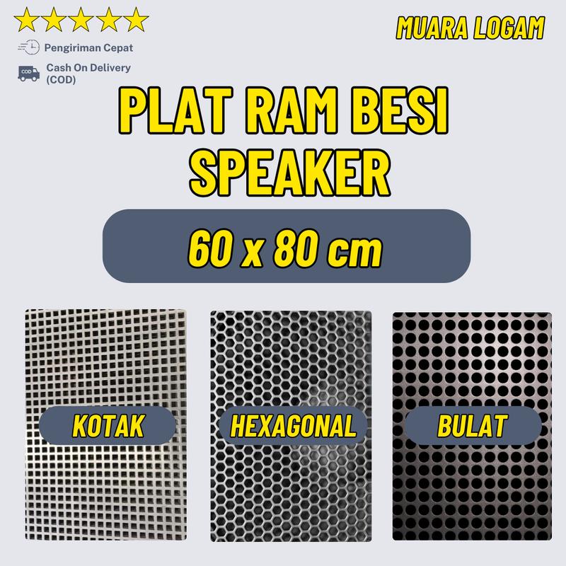 60 x 80 cm | RAM Speaker Model Plat Besi  Lobang Grill Speaker Mesh Cover Grill Pelindung Audio 0