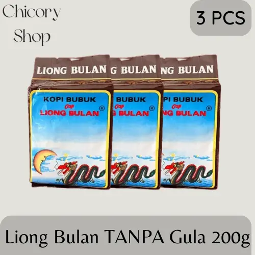 3pcs Kopi Liong Bulan TANPA Gula 200Gr