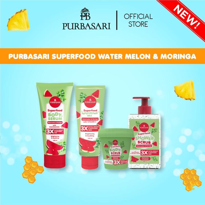 Product Introduction of [ISI 4] NIKITA MIRZANI x Purbasari Superfood Series Set - Body Serum + Shower Scrub + Body Scrub + Exfoliating Gel 2