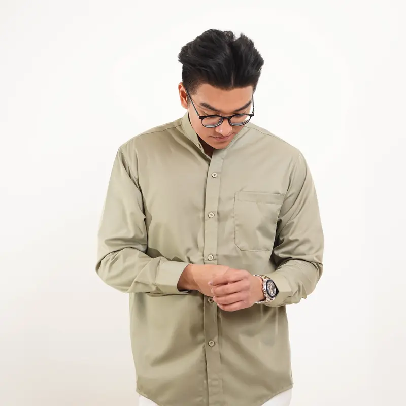 DELOUREN - SHANGHAI COTTON SHIRT LONG SLEEVE | COTTON TOYOBO | KEMEJA KOKO | Kerah Collar Men's | Katun | Pria 1