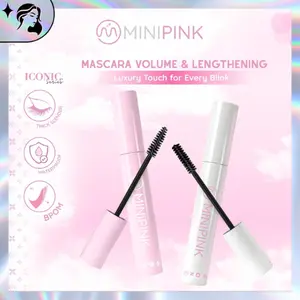 MINIPINK Maskara Serat Kuas Melengkung Riasan Mata Natural Panjang Volume Day Night MP007