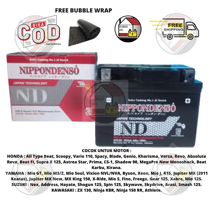 AKI MOTOR VIXION, JUPITER MX NEW, FREEGO, BYSON, FINO, XEON, X-RIDE GTZ5S MF