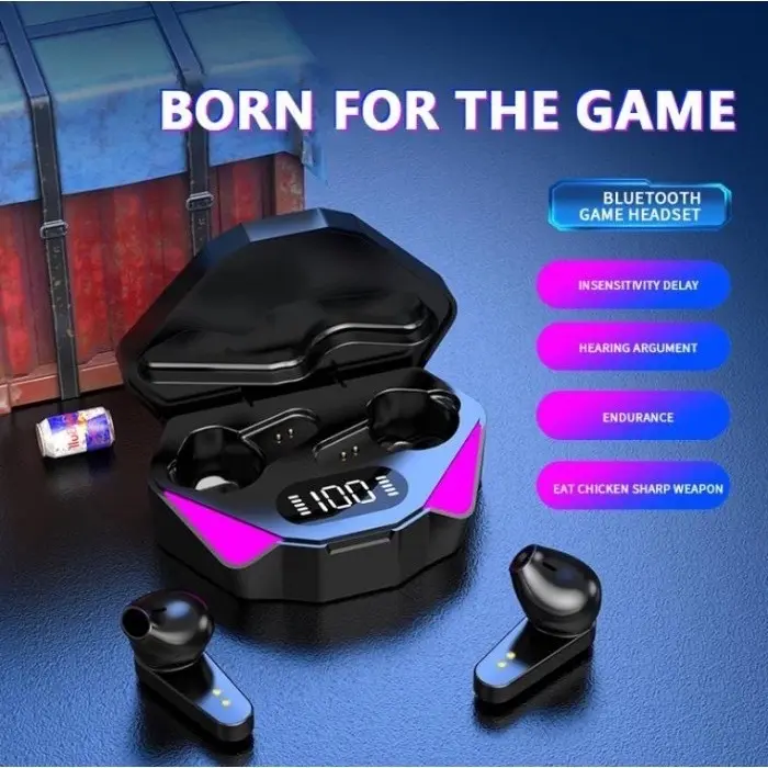 Skytime Gaming Earphone Bluetooth TWS T23 (X15) No Delay Low Latency Waterproof Battery Display RGB 1