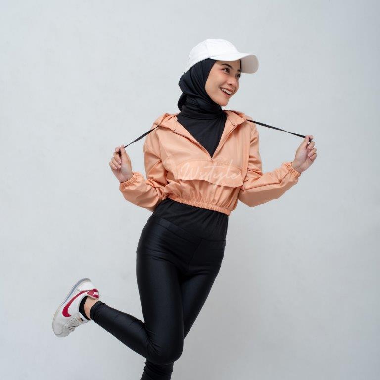 Croptop Wanita Dewasa Saku Depan Jaket Crop Parasut  Sport Korean style Jaket Parasut Jogging Gim  Jaket Olahraga Terbaru Crop Ringan  Simple Terbaru Jaket Parasut  Cepat Kering Anti air Nyaman  Bahan  Despo Premium Abu 7