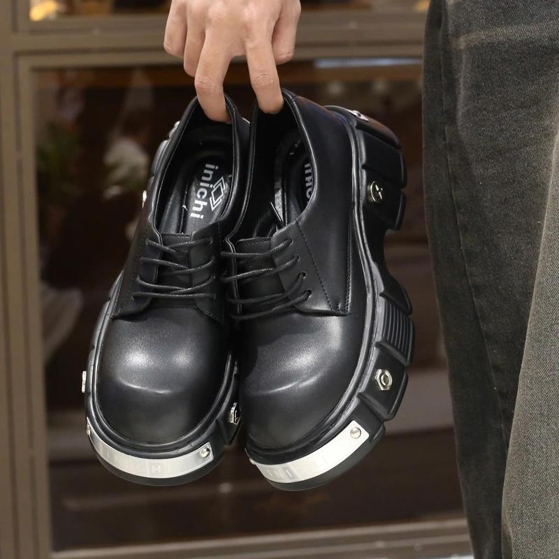 giày derby mũi nhô đế nhẹ trơn thời trang mới inichi
