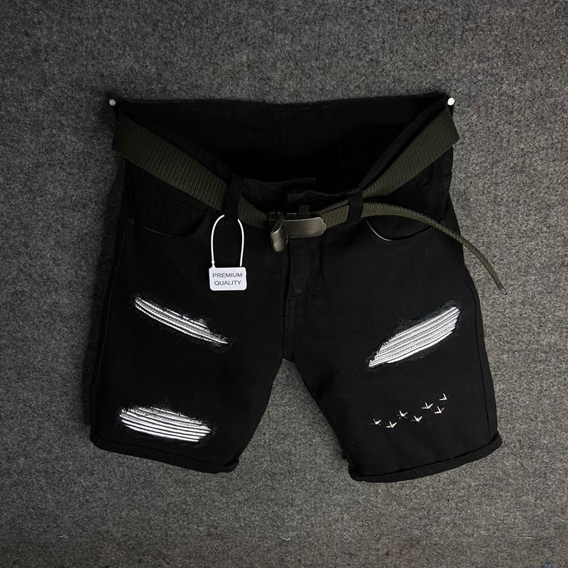 Celana Jeans Pendek Sobek Hitam Denim Keren MODEL 27