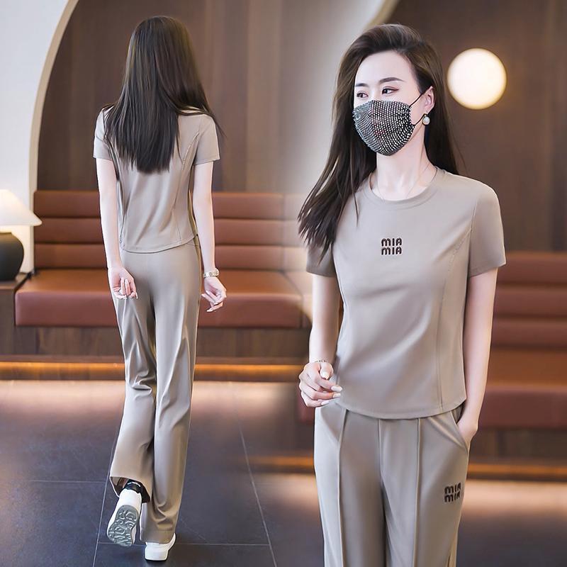 Bộ Đồ Ngủ Thể Thao Cho Nữ, Áo Ngắn Tay Và Quần Dài, 2 Món, Thoải Mái, Vải Xuất Sắc, Thích Hợp Cho Các Hoạt Động Ngoài Trời Women 3