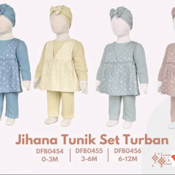 Dialogue Gamis Turban Setelan Celana Anak Cewek Usia 0-12Bulan 0